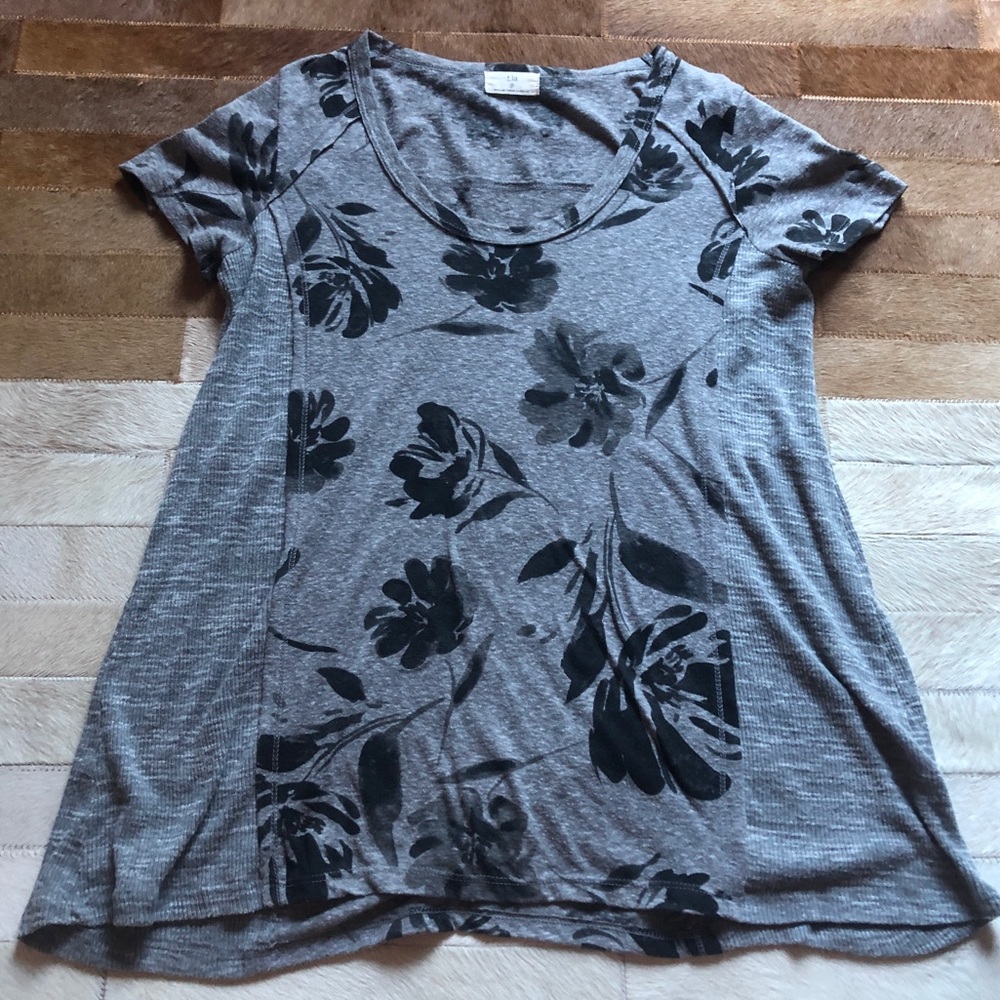 Anthropologie Swing Tee with Ribbed Siding
